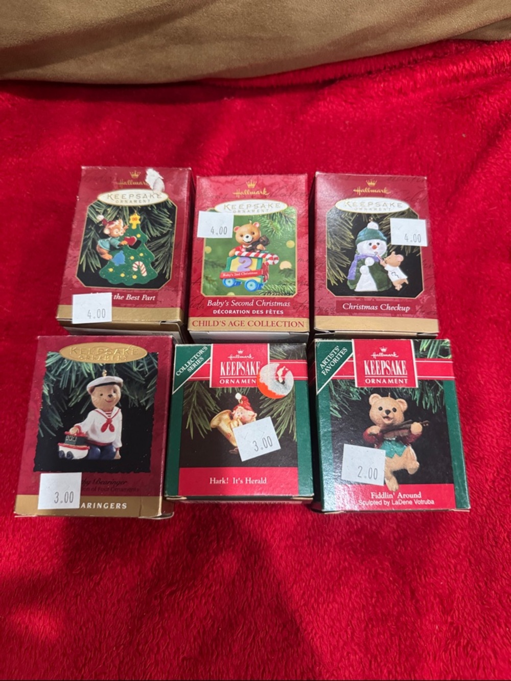 Hallmark Red & Green Keepsake Ornament Boxes - Holiday Set